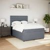 vidaXL Box Spring Bed with Mattress Dark Grey Double Fabric