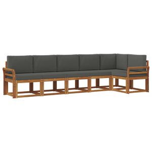 vidaXL Outdoor Sofa Set 6 pcs Natural and Anthracite