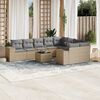 vidaXL 10 Piece Garden Sofa Set with Cushions Beige Poly Rattan