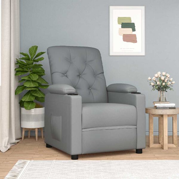 vidaXL Recliner Chair Light Grey Fabric