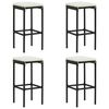 vidaXL 5 Piece Garden Bar Set with Cushions Black