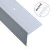 vidaXL F-shape Stair Nosings 15 pcs Aluminium 134 cm Silver