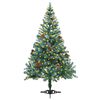 vidaXL Frosted Pre-lit Christmas Tree with Pinecones 150 cm