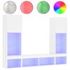 vidaXL 5 Piece TV Wall Units with LED White Engineered Wood