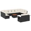 vidaXL 13 Piece Garden Sofa Set with Cushions Black Poly Rattan