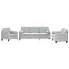 vidaXL 3 Piece Sofa Set with Pillows Light Grey Velvet