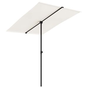 vidaXL Garden Parasol with Aluminium Pole 2x1,5 m Sand White