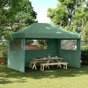 vidaXL Foldable Party Tent Pop-Up with 3 Sidewalls Green