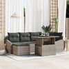 vidaXL Garden Sofa Set 7 pcs Grey Poly Rattan and Powder-Coated Steel