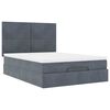 vidaXL Ottoman Bed with Mattresses Dark Grey Double Velvet