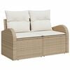 vidaXL Garden Sofa with Cushion Beige 124 x 62 x 69cm Poly Rattan