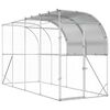 vidaXL Against Wall Chicken Coop Silver 400 x 150 x 215 cm