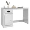vidaXL Desk with Drawer High Gloss White 115x50x75 cm Engineered Wood