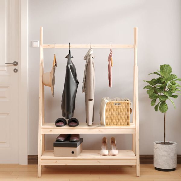 vidaXL Clothes Rack 100x45.5x150 cm Solid Wood Pine