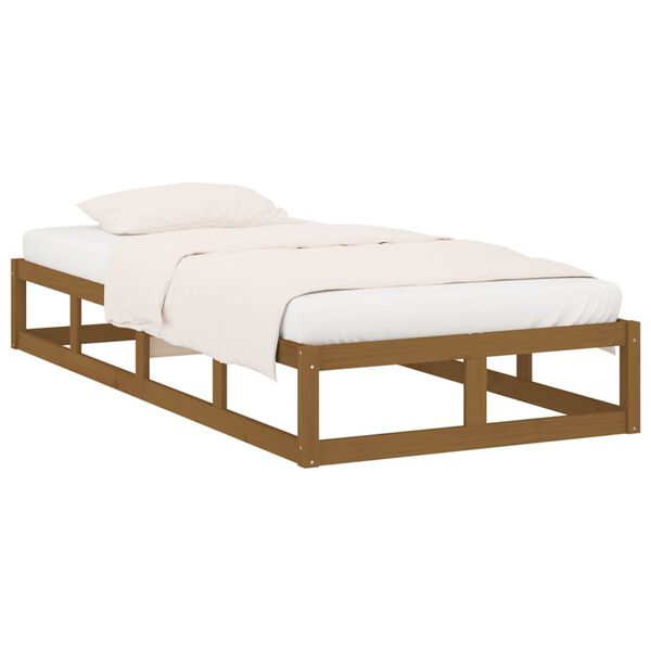 vidaXL Bed Frame without Mattress Honey Brown 100x200 cm Solid Wood