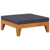 vidaXL Sectional Footrest with Dark Grey Cushion Solid Acacia Wood