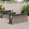 vidaXL Garden Sofa Set with Cushion 7 pcs Grey Poly rattan