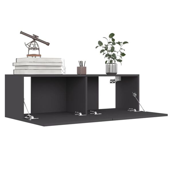 vidaXL TV Cabinet Grey 100x30x30 cm Engineered Wood