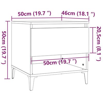 vidaXL Side Table Sonoma Oak 50x46x50 cm Engineered Wood