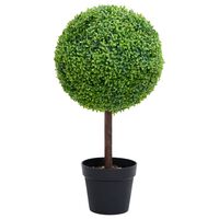 vidaXL Artificial Boxwood Plant with Pot Ball Shaped Green 50 cm