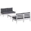 vidaXL 5 Piece Garden Lounge Set with Anthracite Cushions Pinewood