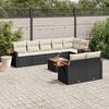 vidaXL 9 Piece Garden Sofa Set with Cushions Black Poly Rattan