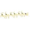 vidaXL LED Reindeers 7 pcs Gold 43 x 18 x 66 cm Fabric