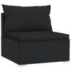 vidaXL 10 Piece Garden Lounge Set with Cushions Poly Rattan Black