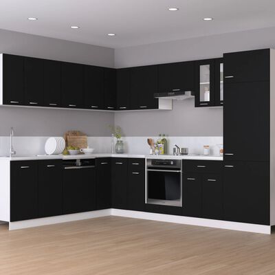 vidaXL Sink Bottom Cabinet Black 80x46x81.5 cm Engineered Wood