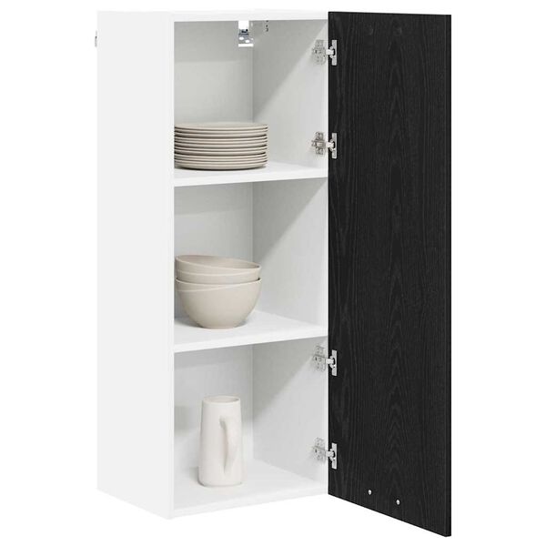 vidaXL Hanging Cabinet Black Oak 40 x 31 x 100 cm Engineered Wood