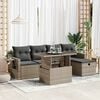 vidaXL 6 Piece Garden Sofa Set with Cushions Grey Poly Rattan