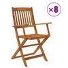 vidaXL 9 Piece Folding Garden Dining Set Solid Acacia Wood