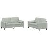 vidaXL 2 Piece Sofa Set with Pillows Light Grey Velvet
