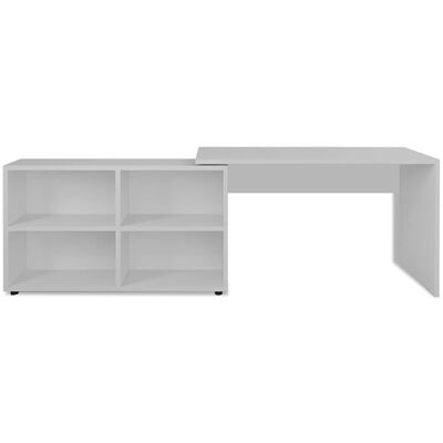 vidaXL Corner Desk 4 Shelves White