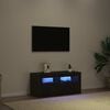 vidaXL TV Cabinet Black Oak 90 x 39 x 30 cm Engineered Wood
