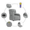 vidaXL Electric Stand up Massage Recliner Chair Light Grey Fabric