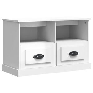 vidaXL TV Cabinet High Gloss White 80x35x50 cm Engineered Wood