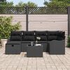 vidaXL Garden Sofa Set with Cushion Manual 7 pcs Black Poly rattan