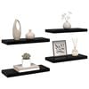 vidaXL Floating Wall Shelves 4 pcs High Gloss Black 60x23.5x3.8 cm MDF
