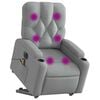 vidaXL Electric Stand up Massage Recliner Chair Light Grey Fabric