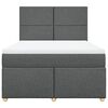 vidaXL Box Spring Bed with Mattress Dark Grey Double Fabric