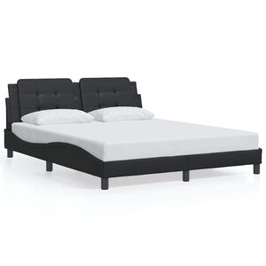 vidaXL Bed Frame without Mattress "Zadar" Black 152x203 cm Queen Fabric