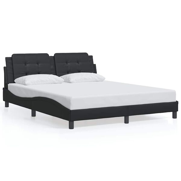 vidaXL Bed Frame without Mattress "Zadar" Black 152x203 cm Queen Fabric