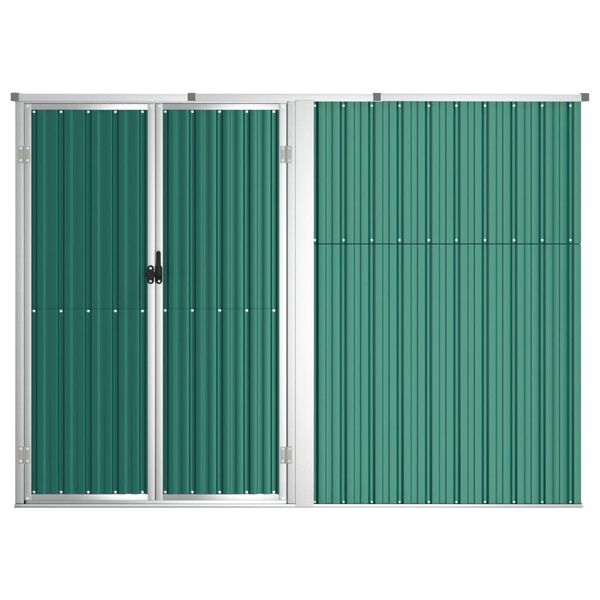 vidaXL Garden Tool Shed Green 225x89x161 cm Galvanised Steel