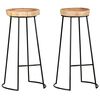 vidaXL Bar Stool | Set of 2 | Natural, Black