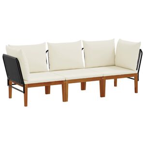 vidaXL 3 pcs Solid Acacia Wood & Rope Natural