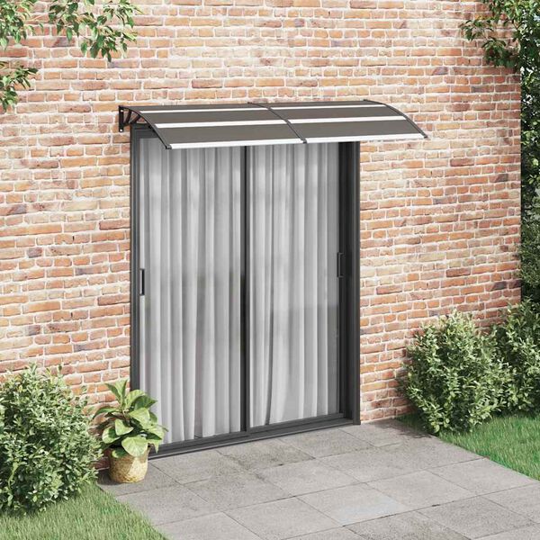 vidaXL Door Canopy Black 200x75 cm PC