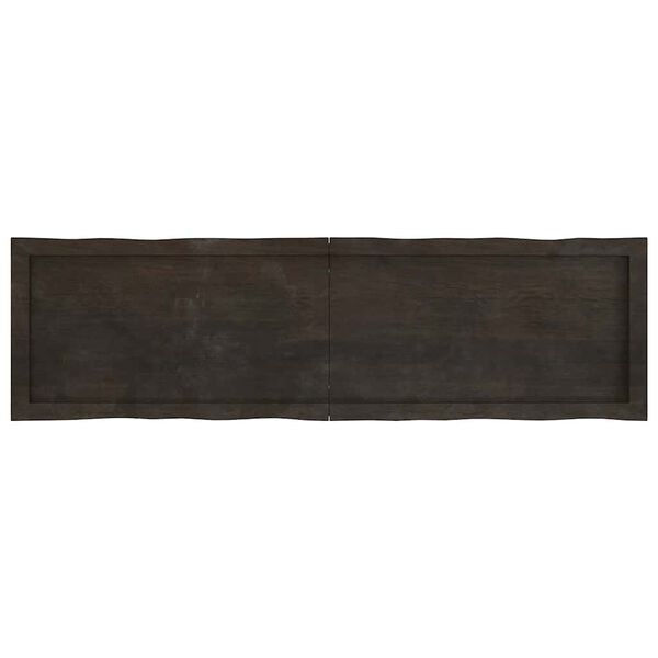 vidaXL Table Top Dark Brown 140x40x(2-4) cm Treated Solid Wood Live Edge