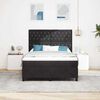 vidaXL Box Spring Bed Black and White 152 x 203 cm Velvet