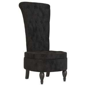 vidaXL High Back Chair Black Velvet Button Design